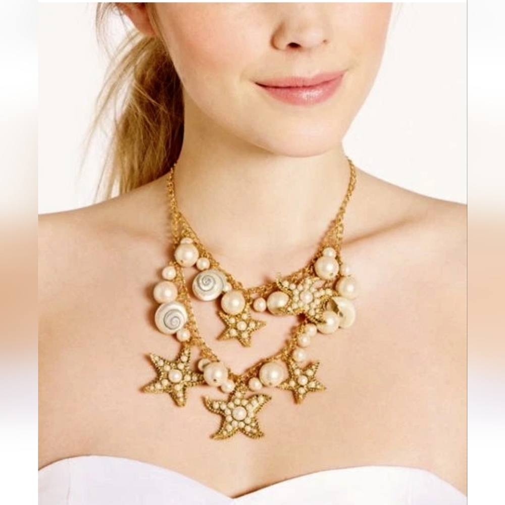 Kate Spade Coral Reef Necklace Double Row Honeymoon Wedding Collection EUC